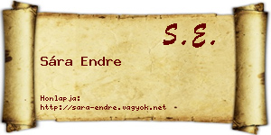 Sára Endre névjegykártya