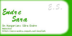 endre sara business card